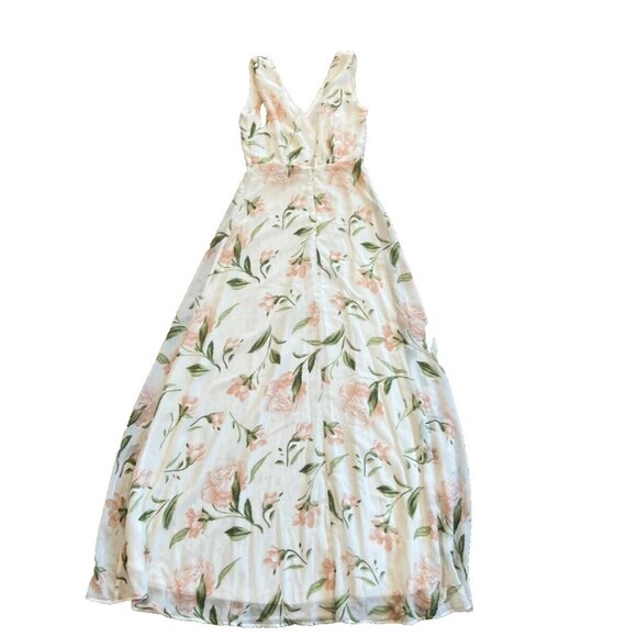 Lulu's Romantic Possibilities White Floral Print Maxi Dress Size Small - Picture 4 of 10